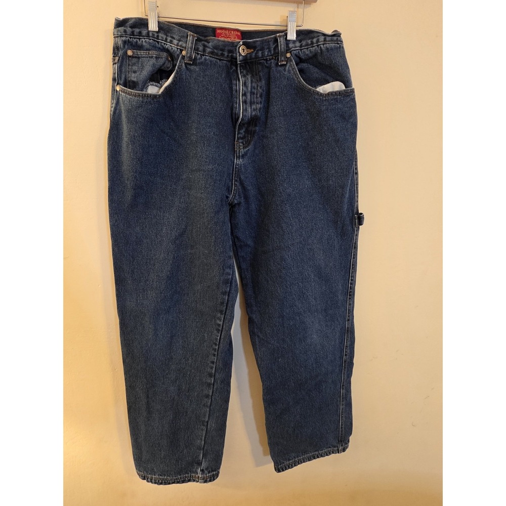 Moose Creek‎ Men's 38x32(Actual 36x30)Straight Leg Flannel Lined Carpenter Jeans